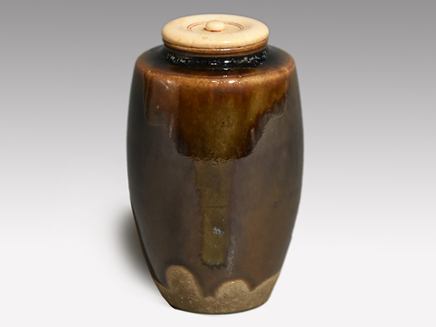 肩衝茶入】茶道具 仕覆 御稽古物 濃茶点前 濃茶器 膳所焼