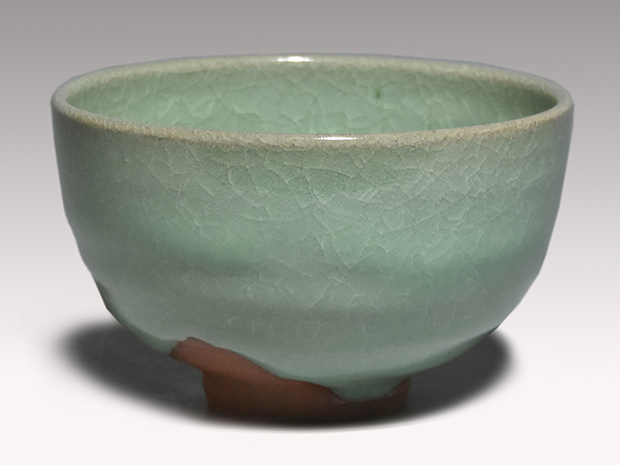 中島宏】青磁の世界 日本名窯 弓野窯 人間国宝 中島宏作 米色青磁 小鉢