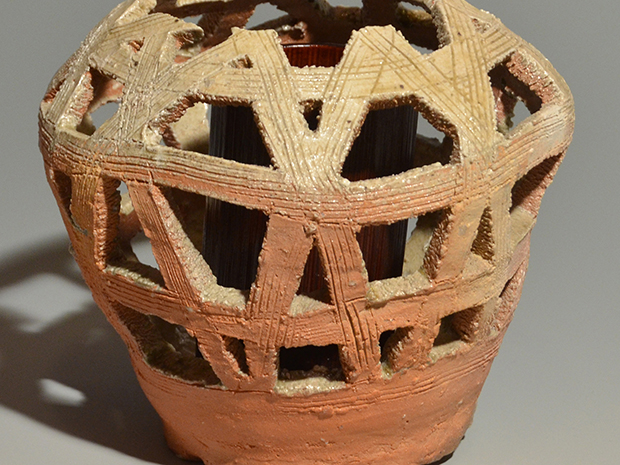 杉本貞光伊賀からたち形花入共箱・共布・栞付き