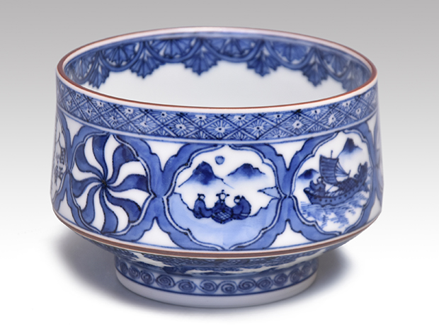 祥瑞写 腰張茶碗 三代 西村徳泉(作) 共箱 | 古美術ささき