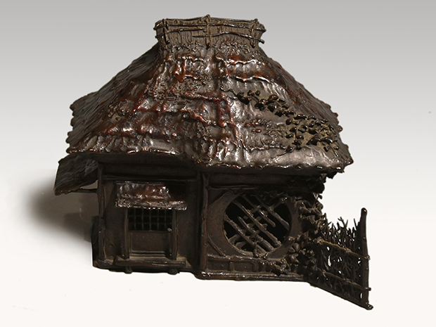 銅製 象嵌宝石琵琶弔炉 薫香炉 客間茶室掛炉 銅炉 美品 装飾品 工芸品