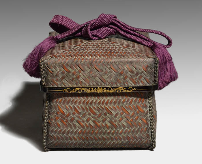 茶道具 篭師 和田麟之作 小猿花入 共箱 C 9123 茶道具 篭師 和田麟之作