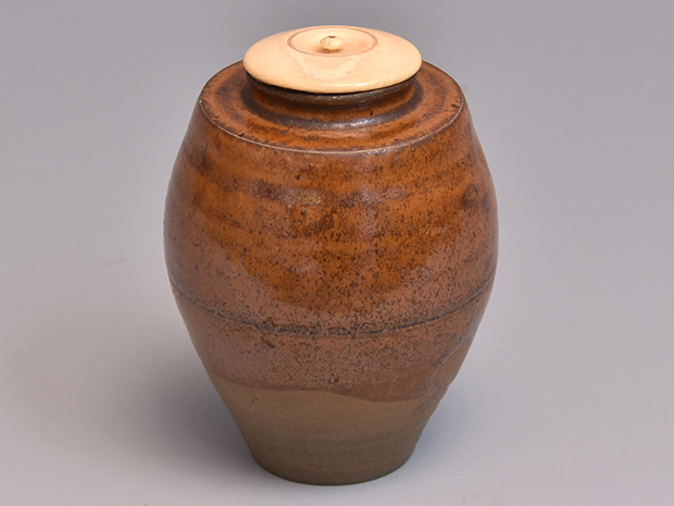 茶道具 瀬戸焼 黄瀬戸 茶入 蓋付 時代箱 C R8088 茶道具 瀬戸焼 黄瀬戸