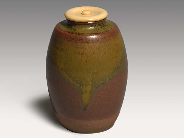 茶道具 文淋茶入 信水作 丹波焼 亀甲緞子 アンティークお茶入れ壷 茶入