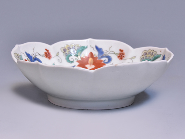 大聖寺伊万里 柿右衛門写 鳥に燕子花の図 四方皿 C669AS-BQh 大聖寺