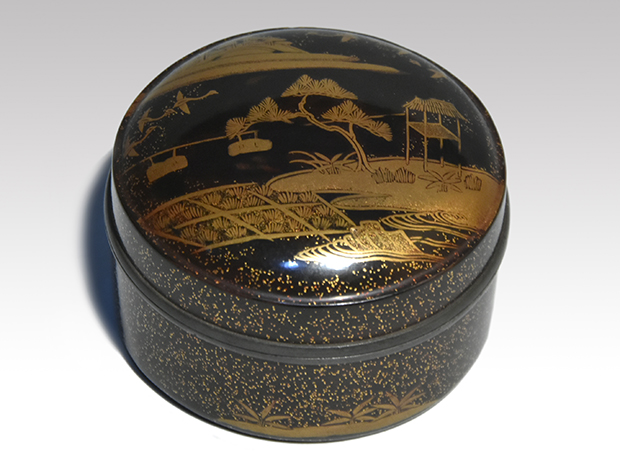 鳴子蒔絵 錫縁香合 江戸時代 | 古美術ささき