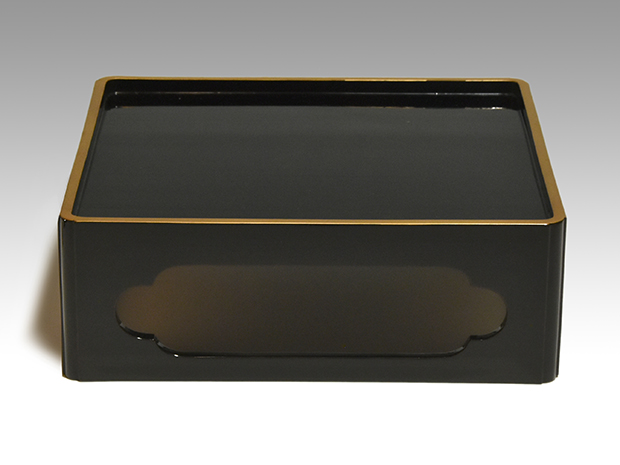 蔦家紋付 重箱 蝋色八寸 4段 蓋2枚 台座付 吉田金年（作) 共箱 | 古