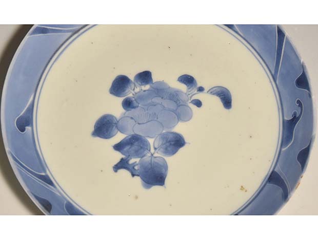 古伊万里（藍九谷様式）椿文中皿 5枚 江戸時代中期頃 | 古美術ささき