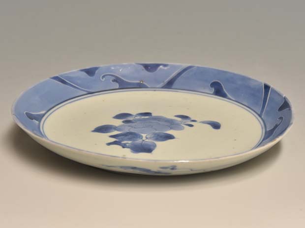 古伊万里（藍九谷様式）椿文中皿 5枚 江戸時代中期頃 | 古美術ささき