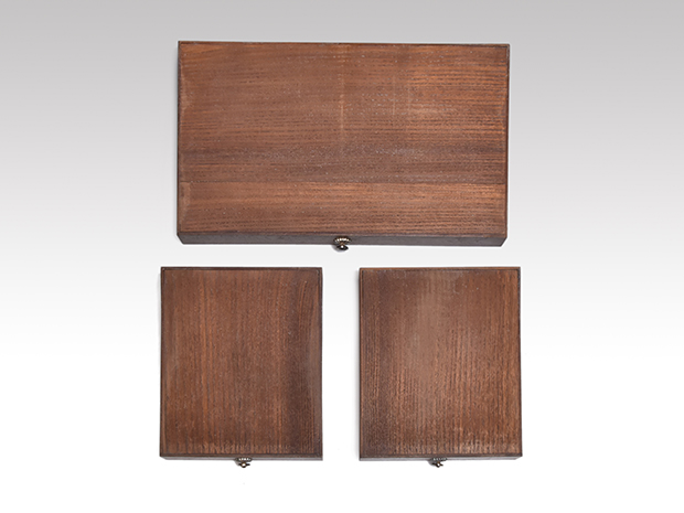 宮中使用御紋章入り（16菊紋）寄木透かし彫り煙草盆 銀金具付 | 古美術