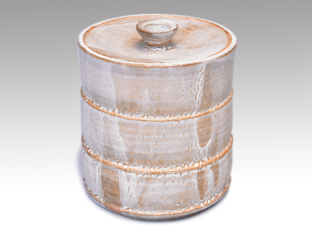 朝日焼 松林豊斎（猶香庵作） 梅花皮はぜ釉水指 即中斎 箱書 共箱 | 古