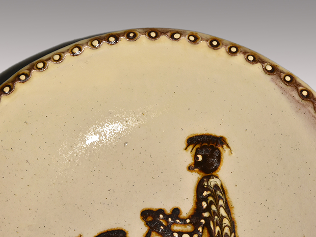 民芸 布志名焼 船木道忠 スリップウエア 楕円深鉢 民芸 布志名焼 船木