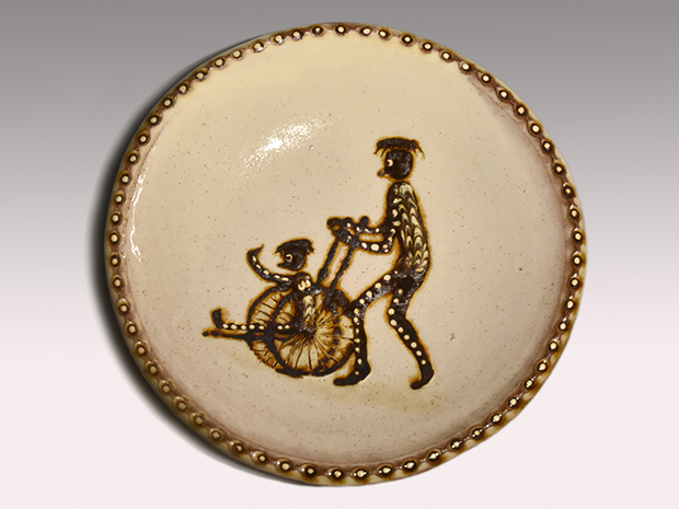 船木研児(作) 河童絵皿 共箱 布志名焼 スリップウェア | 古美術ささき