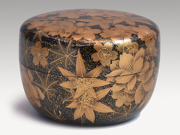 雲金蒔絵 平棗 月抱(作) | 古美術ささき