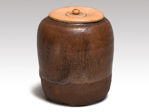 瀬戸芋子茶入 銘「幽玄」 鵬雲斎大宗匠箱書 牙蓋 仕覆2 桃山時代