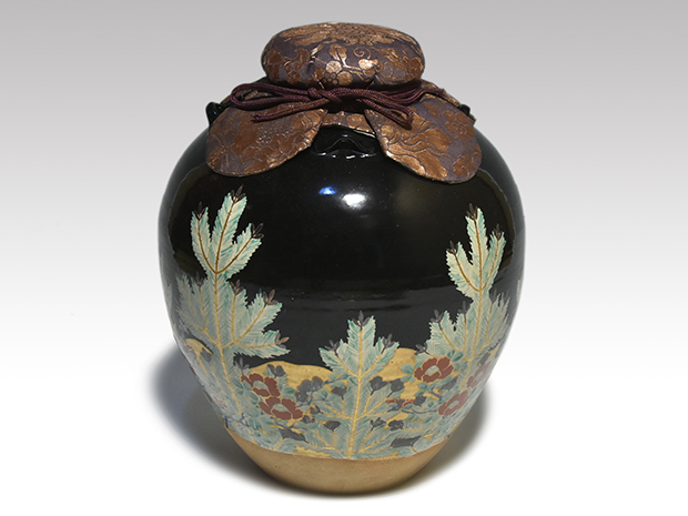 清 萬寶斎 顧記造 葵口菓子器 金工細工刻『張果神算図』三足銅盆