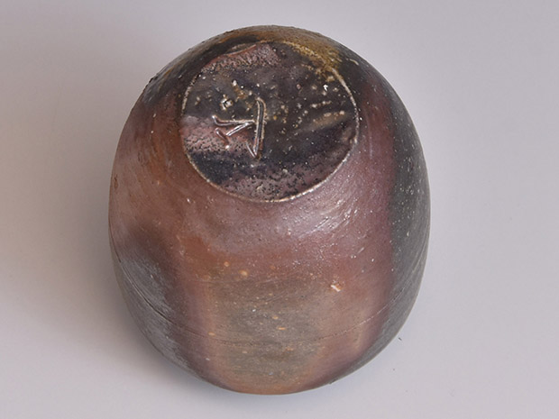 備前茶入 山本雄一(作) 仕服(段織紹紦) 共箱 | 古美術ささき