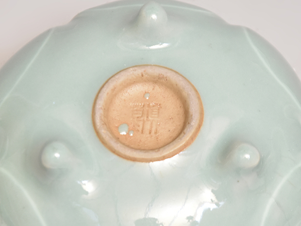 真葛窯(横浜) 二代 宮川香山(作) 青磁香炉 蓮花形 象嵌入り 共箱 | 古