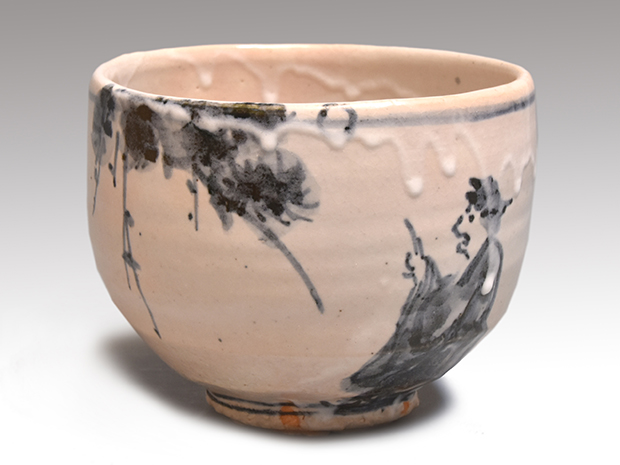荒川豊蔵（作） 呉須風 寒山の絵茶碗 共箱 | 古美術ささき