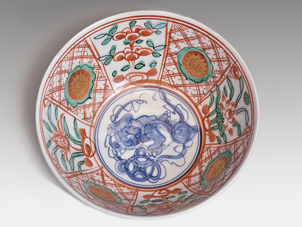 平安三浦竹軒造呉須赤絵寿文酒盃共箱V6453