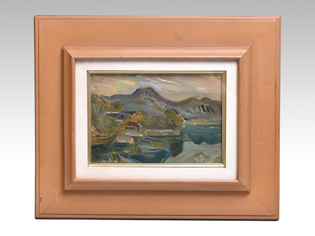 絵画 水彩肉筆画 真作 森茂子『古いホテルのコンシェルジュ（パリ