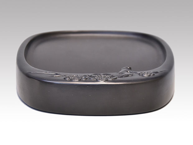 流 】十一世雨宮静硯作 彫刻硯石 墨二点 共箱 KE391