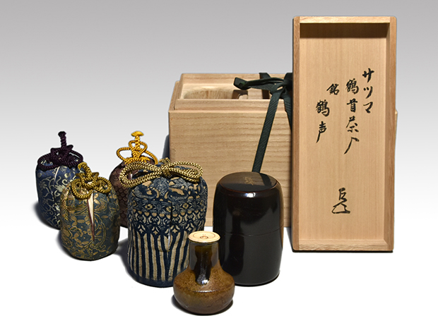 薩摩鶴首茶入 銘「鶴声」 表千家而妙斎箱書 挽家 仕服3 | 古美術ささき