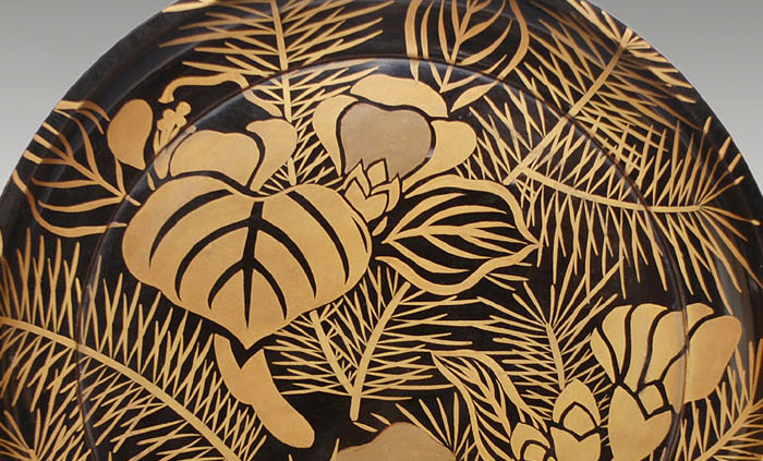 松椿蒔絵八寸丸盆 8枚 江戸から明治頃 | 古美術ささき