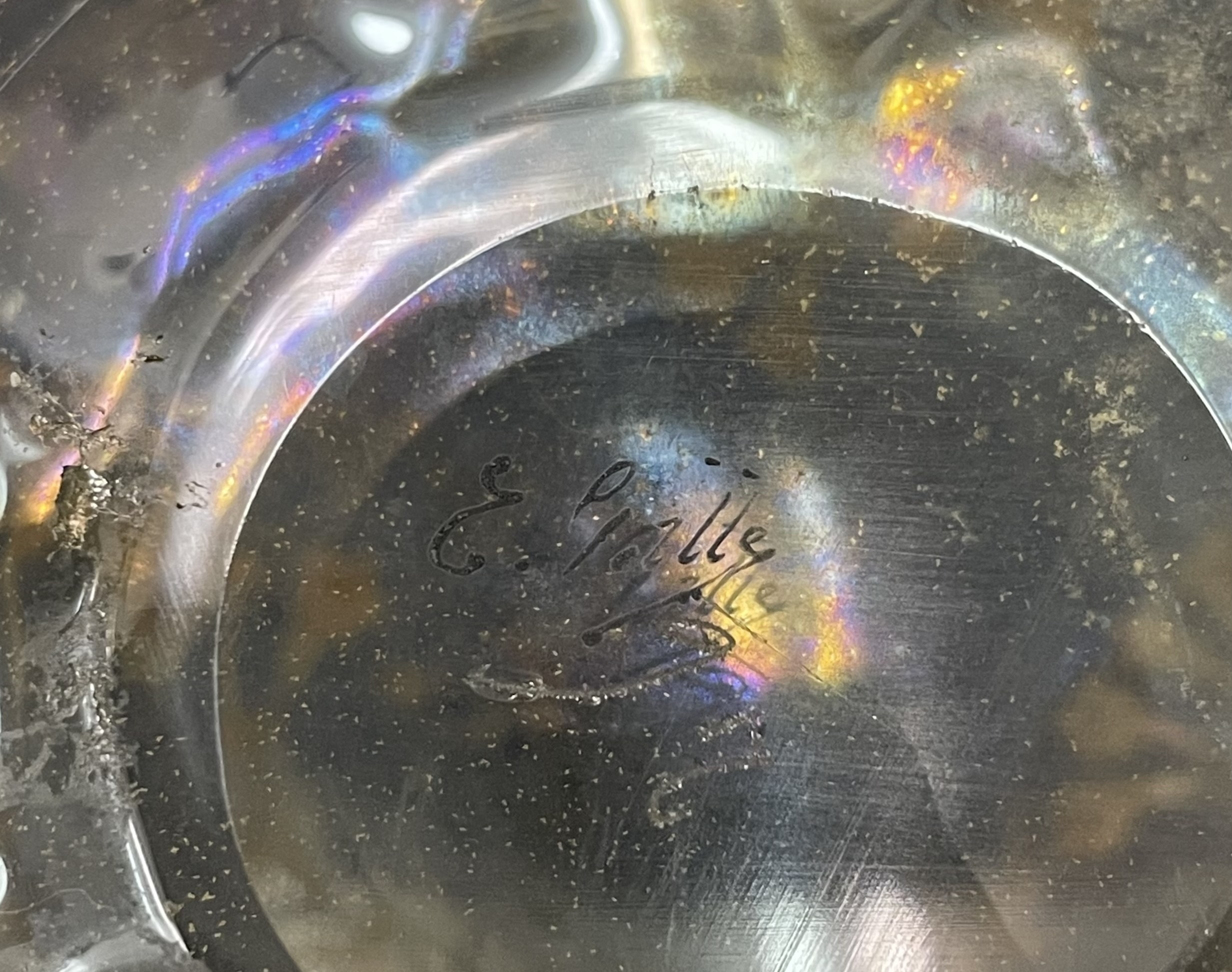 Emile Galle ガレ エナメル彩 ガラス 草花文 デキャンタ 1800年代後半