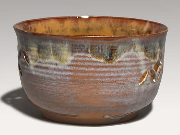 高取焼 七宝透し菓子鉢 十四代 亀井味楽(作) 共箱 | 古美術ささき