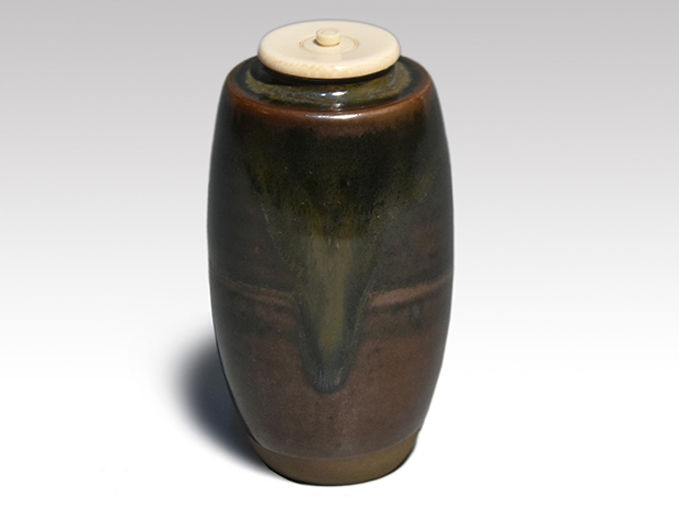 高取茶入 十三代 高取八仙(作) 共箱 牙蓋 仕覆2 御物袋 | 古美術ささき