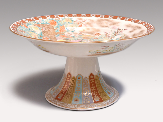 専用 明治末 大正 香蘭社 高級食器 色絵金彩桜樹鮎文 高台皿 専用 明治