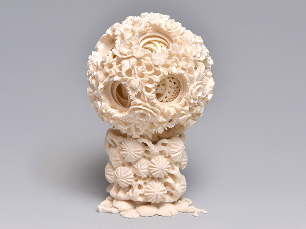 象牙調 天球 多層球 置物 象牙風 多層球 極上天球 工芸品 置物 2025年