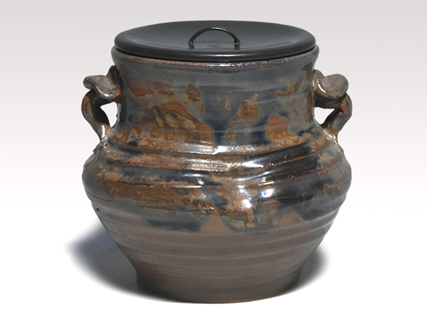 高取水指 霊芝耳付 江戸時代 小堀宗通箱書 | 古美術ささき