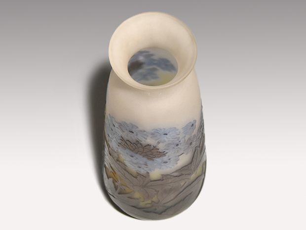 Galle ガレ 花文 フラワーベース 被せガラス 1900年代初頭 | 古美術ささき