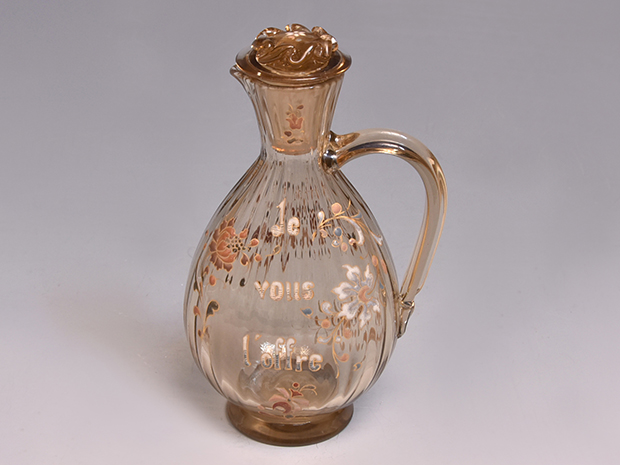 Emille Galle エミール・ガレ エナメル 草花紋 ピッチャー 1800年後半