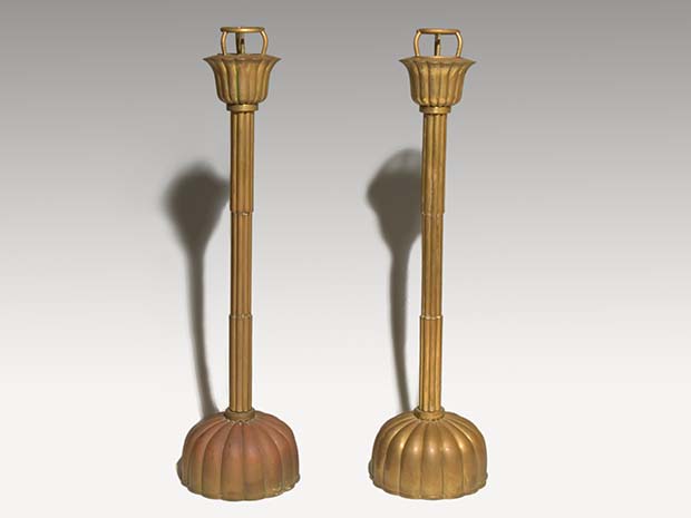 明治時代 鉄製 燭台 高さ可変 オブジェ 骨董品 アンティーク 大與 鉄製