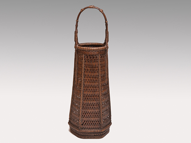 初代 田辺竹雲斎 釣藤形 花籃 高さ：47cm 花籠 共箱 | 古美術ささき