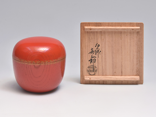 渡辺喜三郎(作) 朱丸棗 茶器 共箱 | 古美術ささき