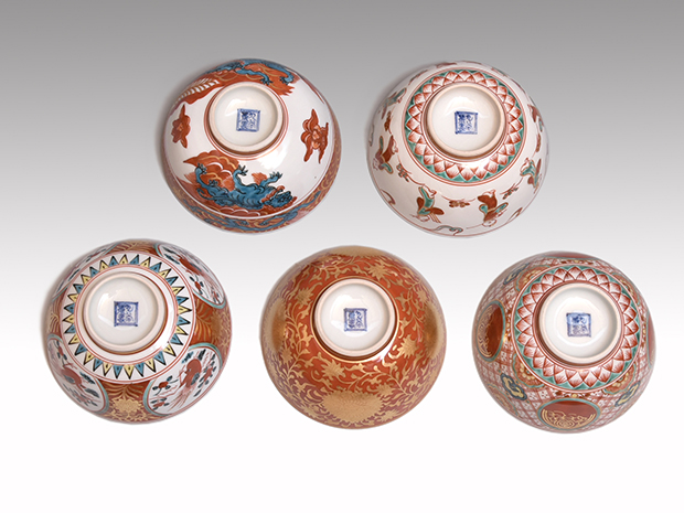 東*山様 須田菁華 色絵 百合 ゆり 湯呑 共箱 赤絵金襴手 絵