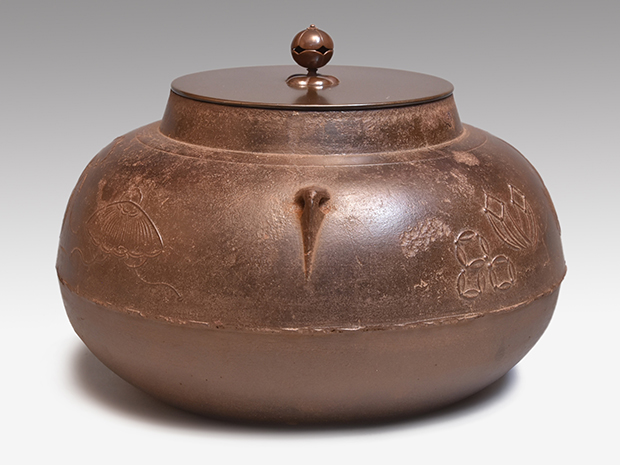 釜茶道具在銘老梅甑口 木箱茶道