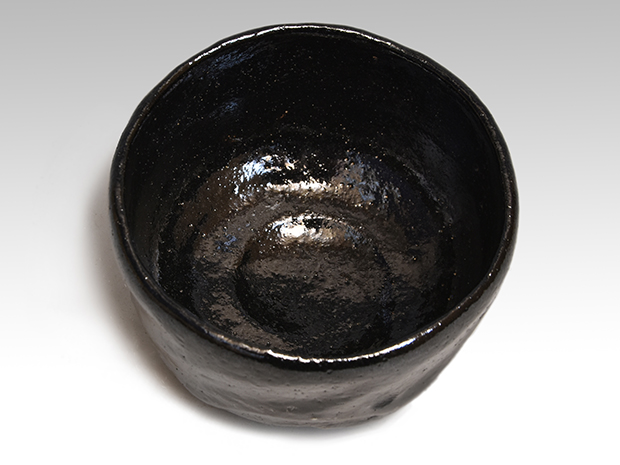黒茶碗 二代 小川長楽(造) 淡々斎宗匠箱書 | 古美術ささき