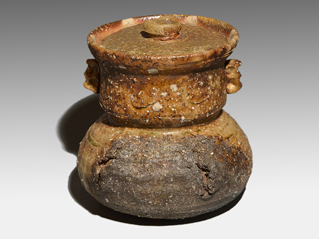 四代 高橋楽斎(作) 信楽 破れ袋水指 共蓋 塗蓋付 共箱 | 古美術ささき