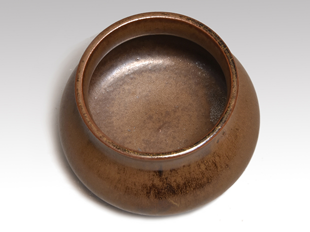 膳所焼 陽炎園 エフゴ建水 共箱 遠州七窯 | 古美術ささき