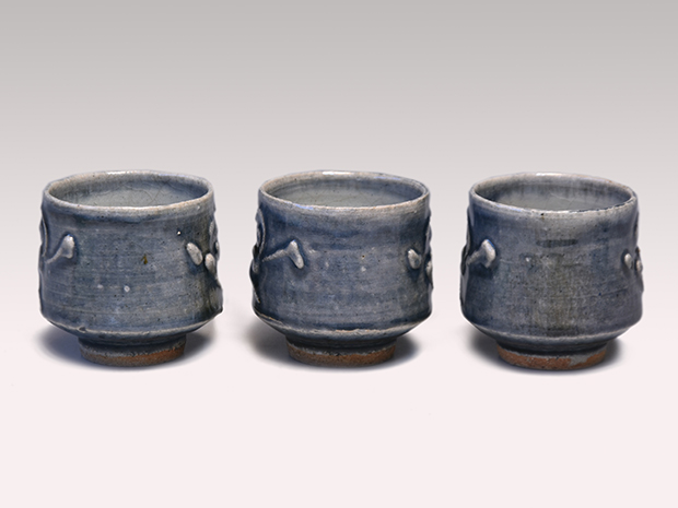 呉須筒描花文湯碗 3客 河井寛次郎（作）河井紅苑（識） | 古美術ささき