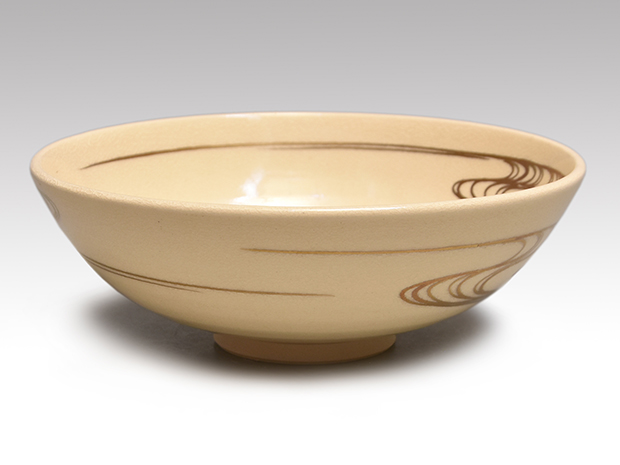 清閑寺窯 三代 杉田祥平(作) 色絵団扇画 茶碗 共箱 | 古美術ささき