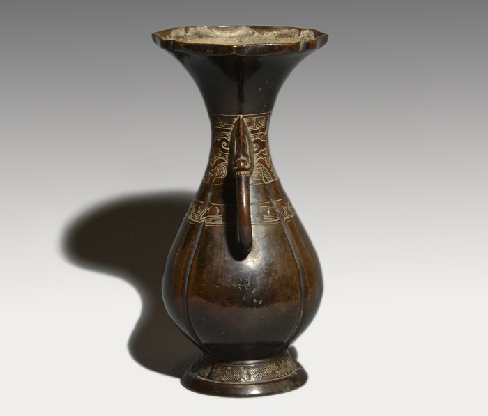 中国古美術 青銅器 禮器 簋 食器 銘文 龍耳 唐物 骨董 彫刻 時代物