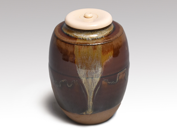 茶入 | 古美術ささき 茶道具 時代 茶入 良蓋 古裂仕服(A770)