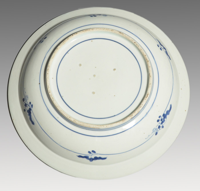 古伊万里(藍九谷様式)染付藤文大皿 江戸時代中期頃 美品 | 古美術ささき