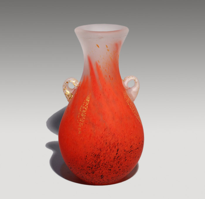 手吹 朱金彩花瓶 藤田喬平(作) | 古美術ささき